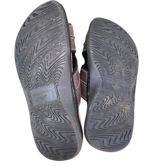Dockers Men's Memory Foam Fusion Footbed Brown Sandals Slides Sz 8M Small Defect - Picture 5 of 8